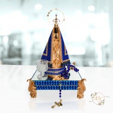 Nossa Senhora Aparecida 30cm com altar azul 